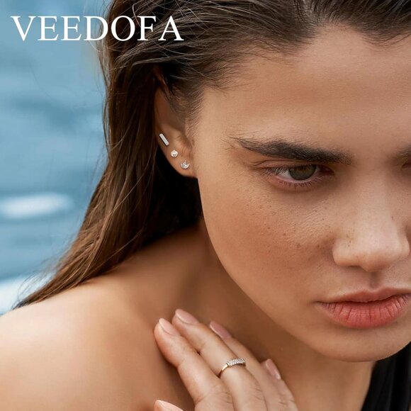 🆕 Women Silver Small Hoop Earrings Trendy Chunky Multiple Piercing Jewelry Gift - Picture 5 of 7